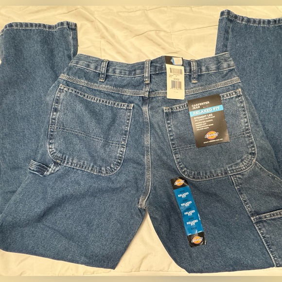 Dickies Relaxed Fit Straight Blue Jeans - Picture 1 of 5